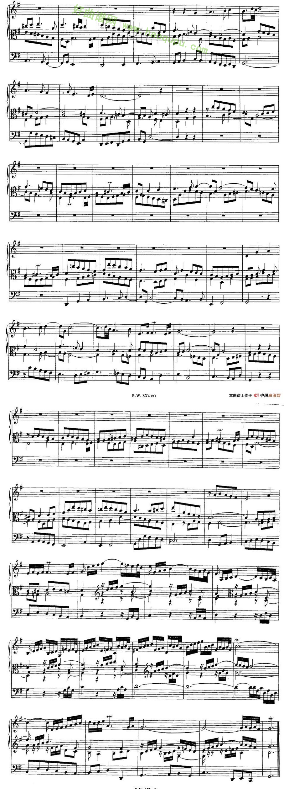 《巴赫18首赞美诗前奏曲》（2）电子琴简谱