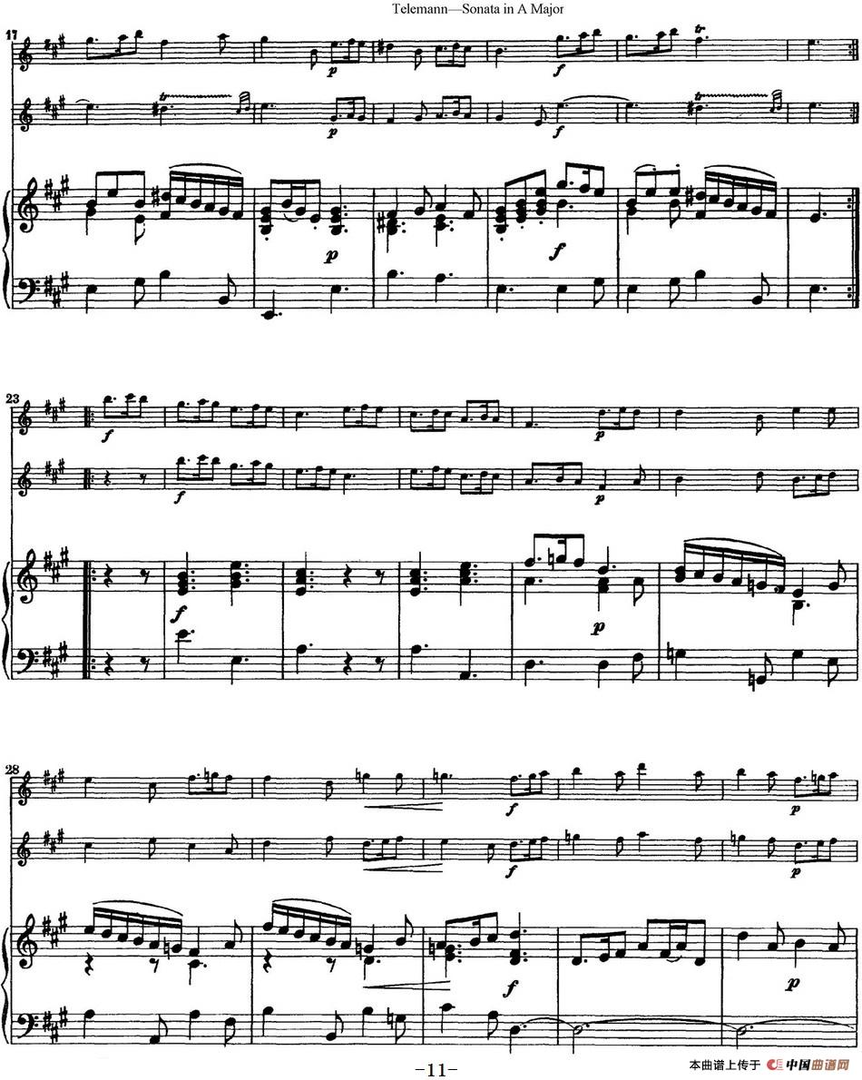 台莱曼A大调双长笛与钢琴奏鸣曲