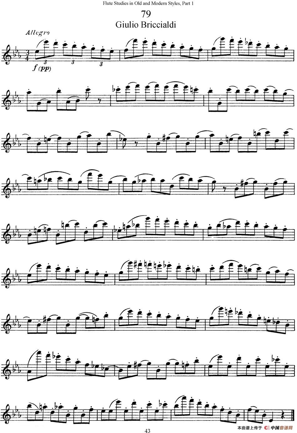 斯勒新老风格长笛练习重奏曲（第一部分）（N