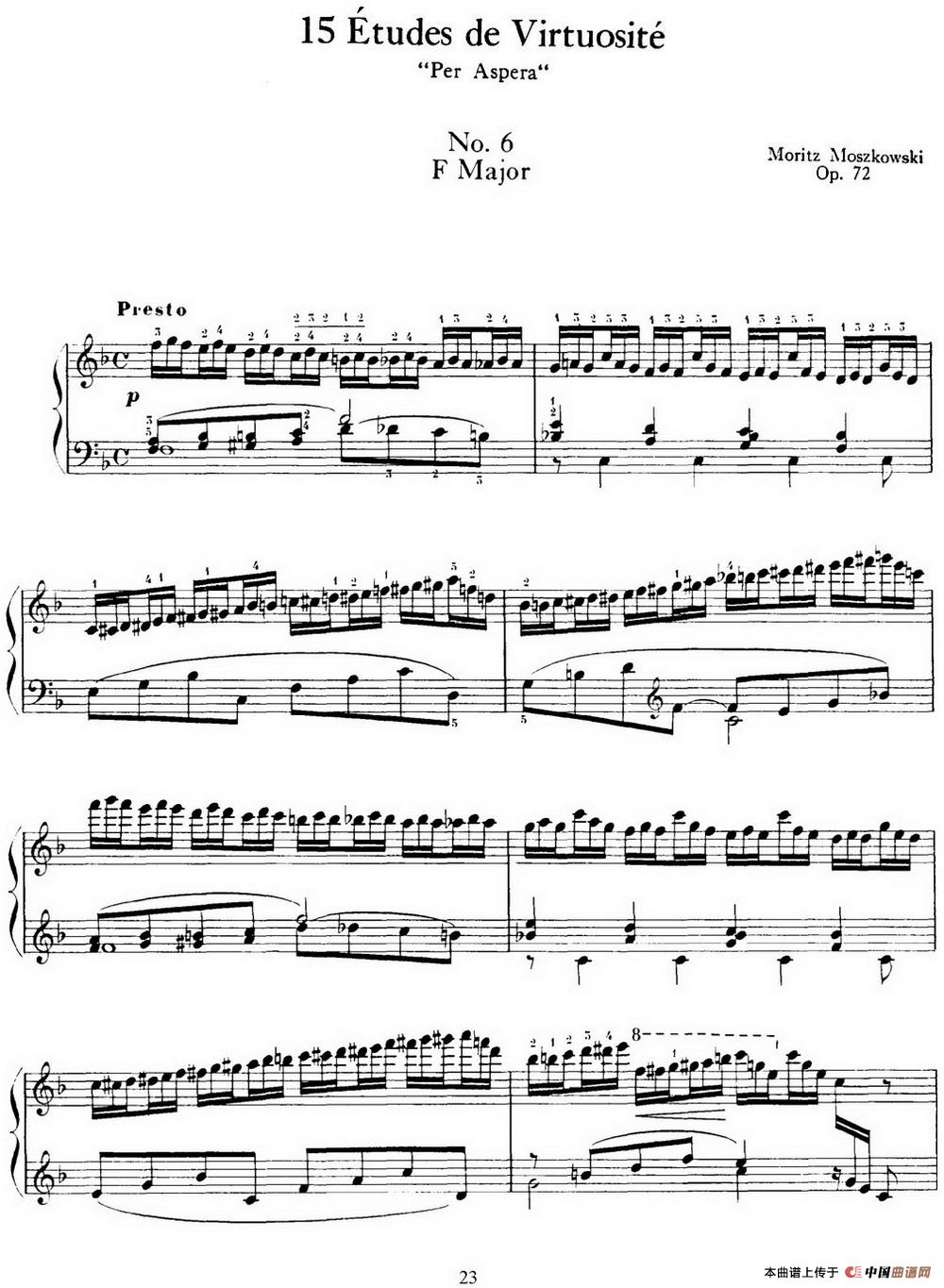 15 Etudes de Virtuosité Op.72 No.6（十五首钢琴练习曲之
