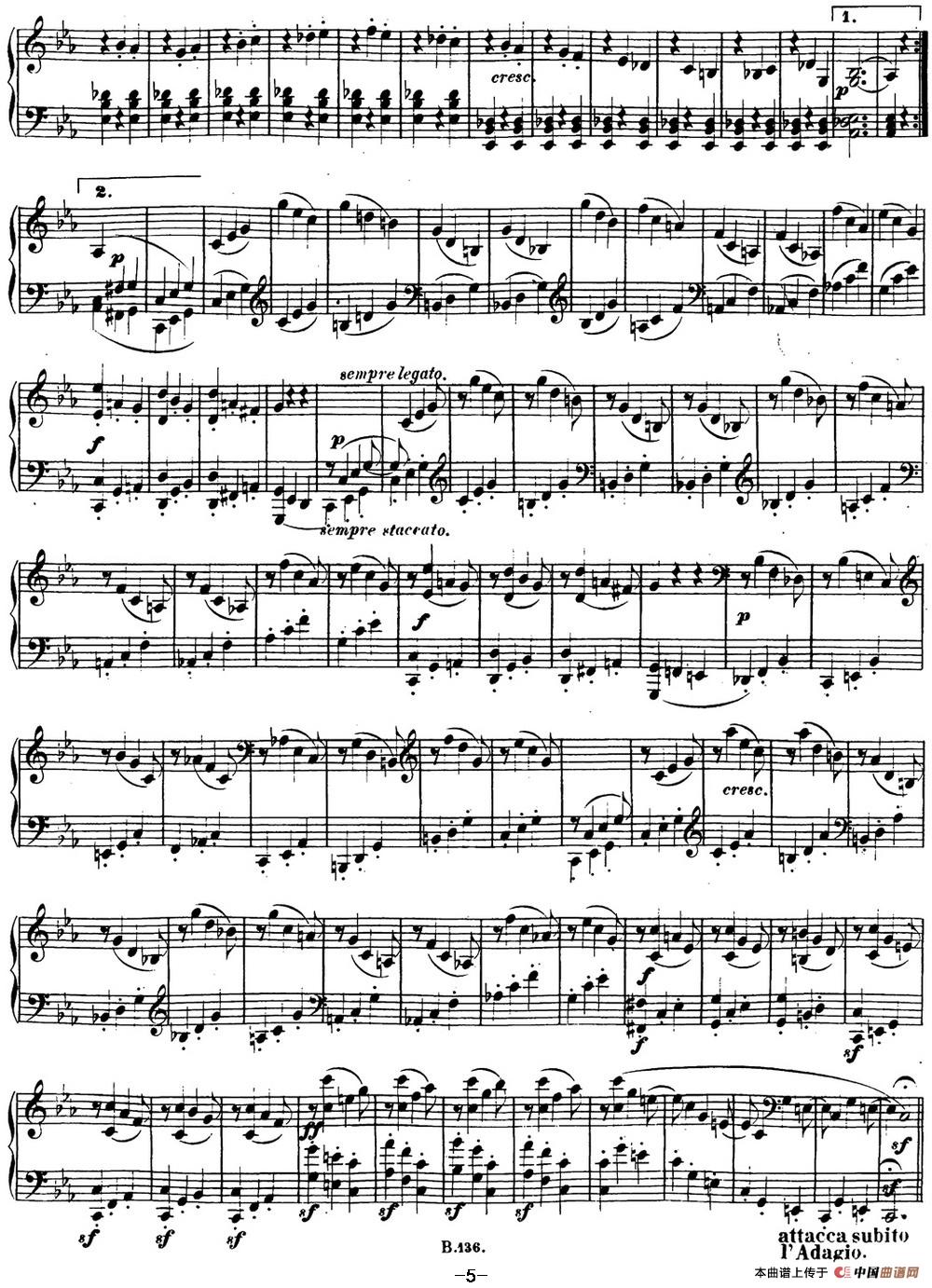 贝多芬钢琴奏鸣曲13 幻想奏鸣曲 降E大调 Op.27 N