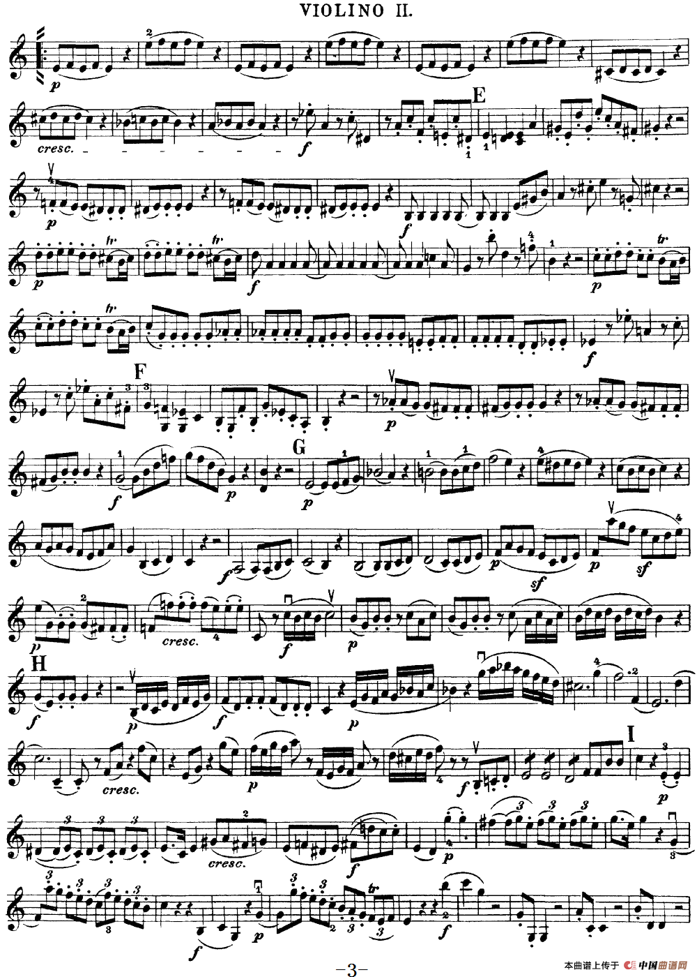 Mozart《Quartet No.19 in C Major,K.465》（Violin 2分谱）