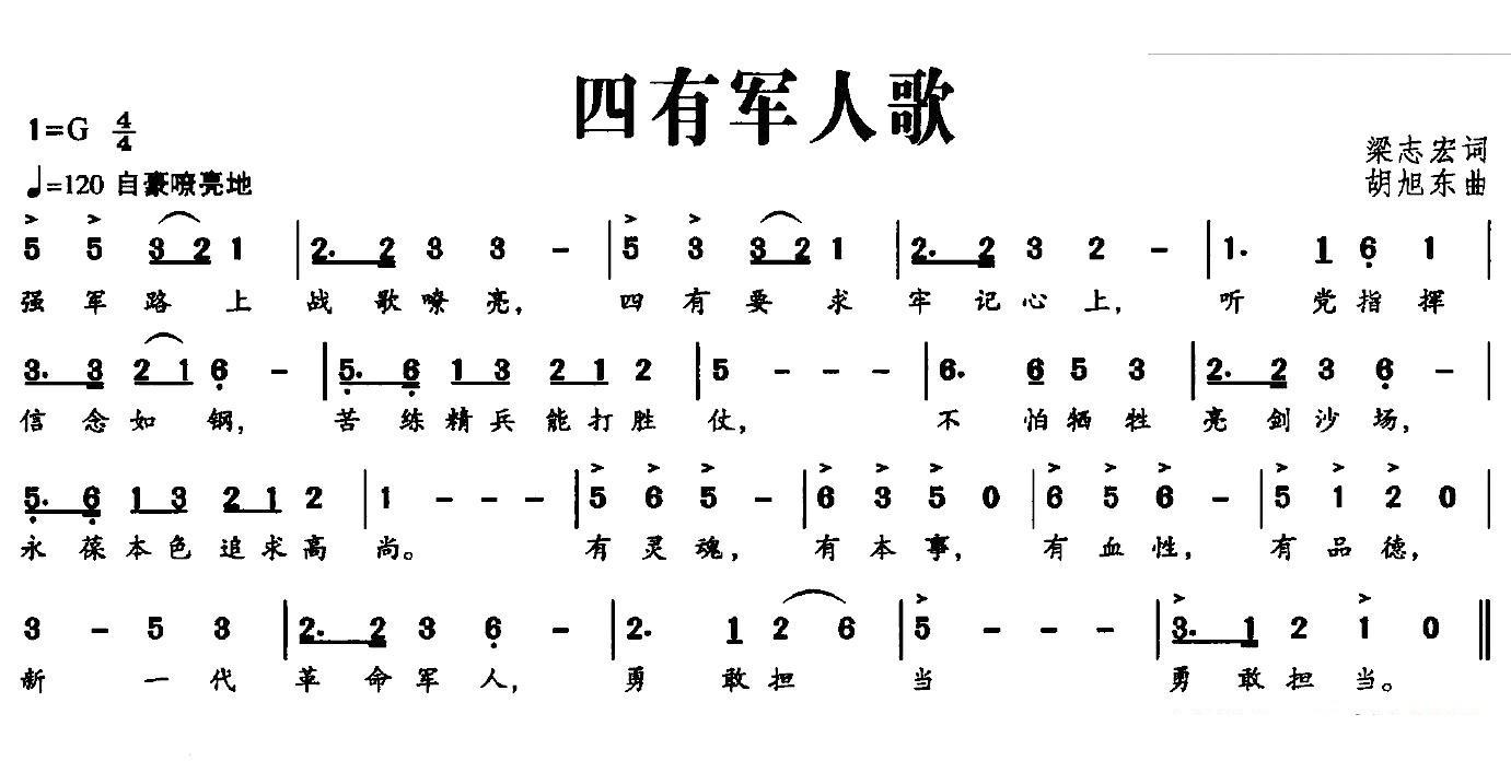 四有军人歌(胡旭东曲 胡旭东词 泽旺多吉演唱)