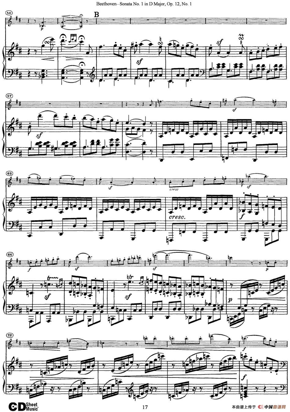 Violin Sonata No.1 in D Major Op.12 No.1（小提琴+钢琴伴奏