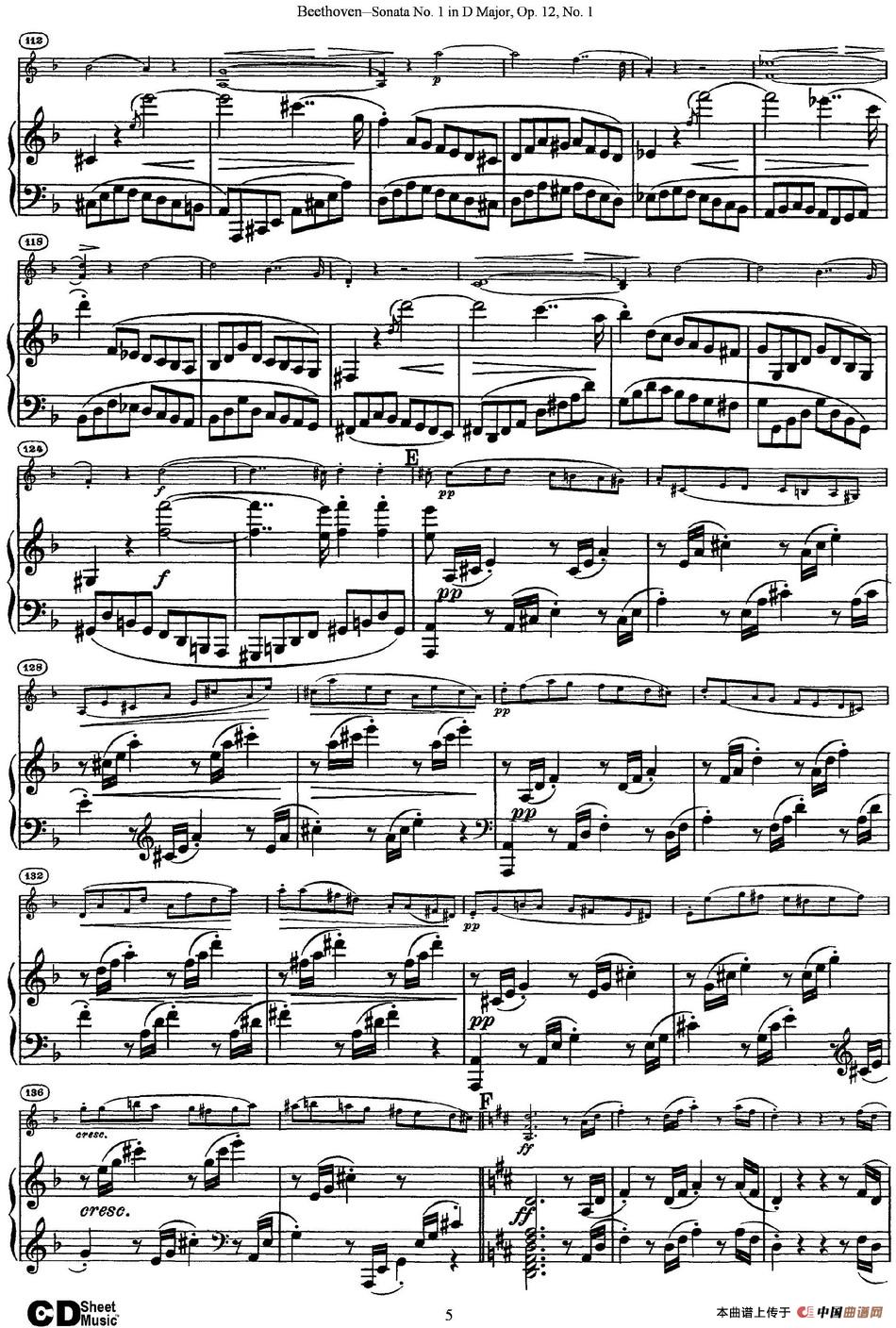 Violin Sonata No.1 in D Major Op.12 No.1（小提琴+钢琴伴奏