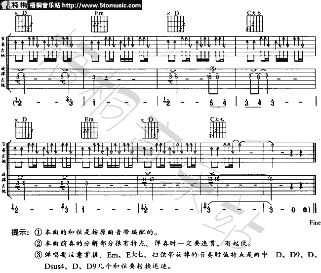 故乡刘传版吉他谱