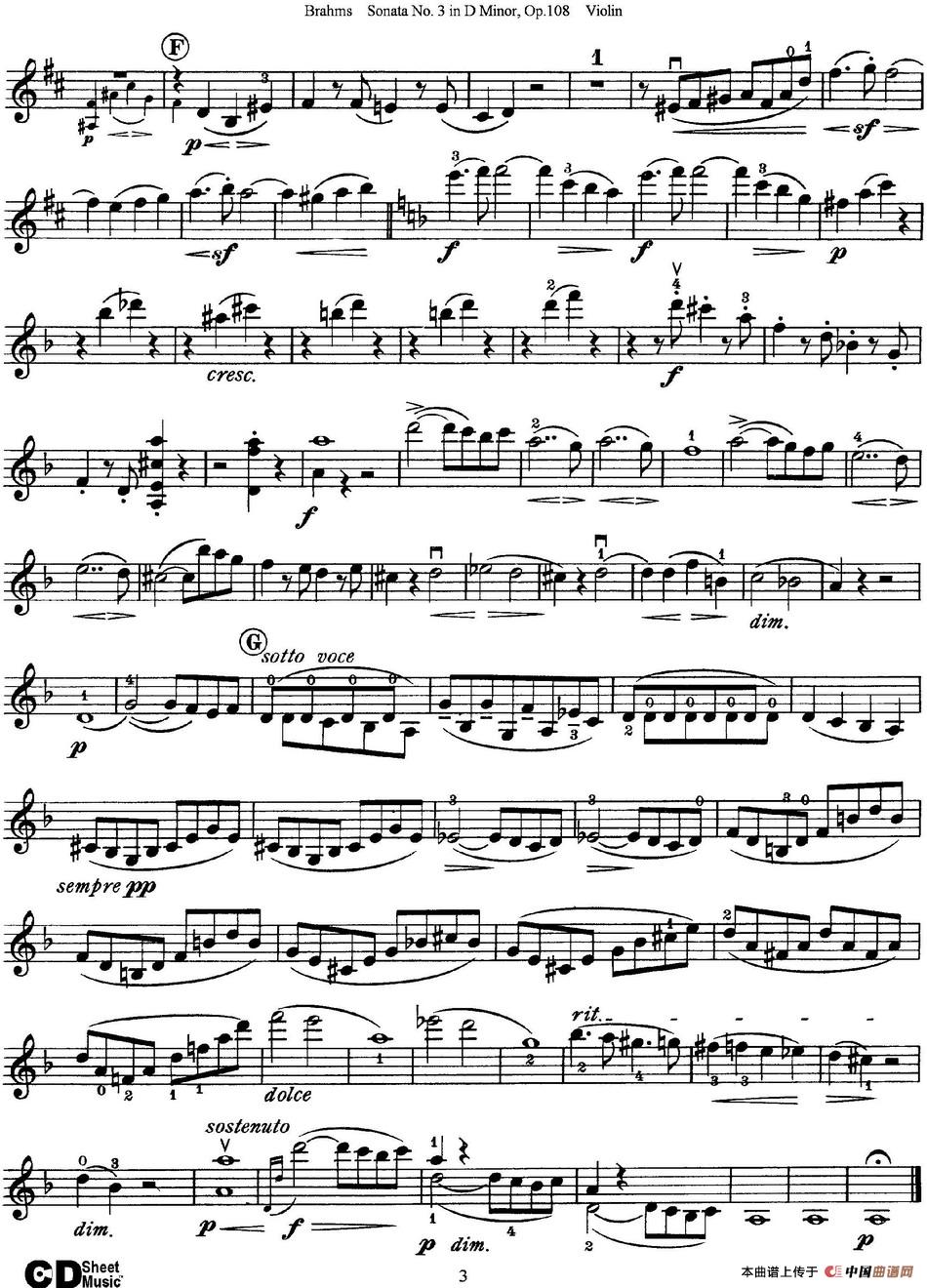Violin Sonata No.3 in D Minor Op.108