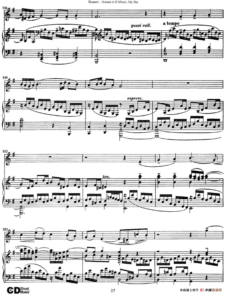 Violin Sonata No.2 in E Minor Op.36（小提琴+钢琴伴奏）