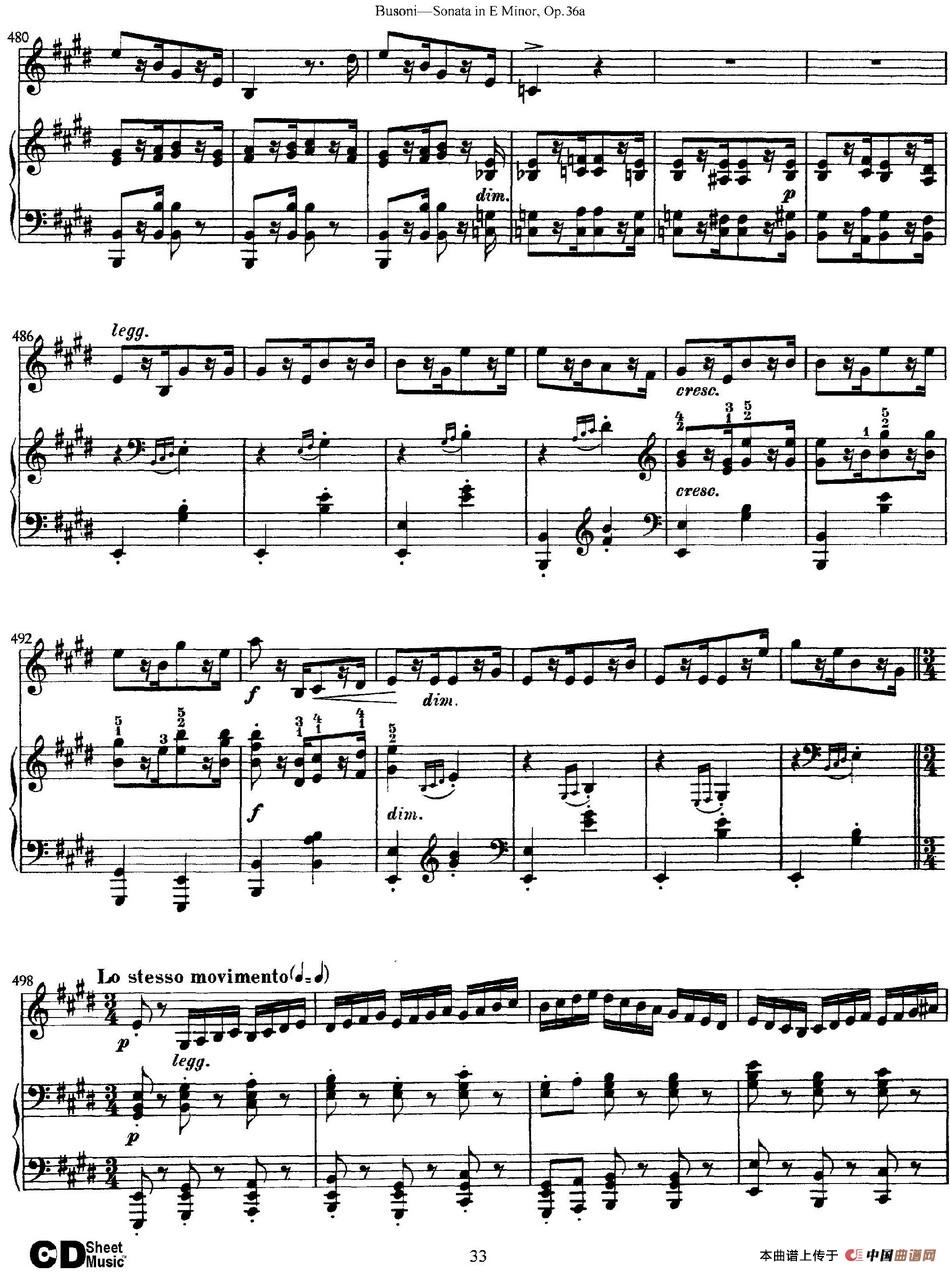 Violin Sonata No.2 in E Minor Op.36（小提琴+钢琴伴奏）