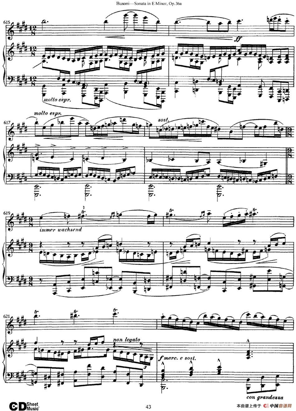 Violin Sonata No.2 in E Minor Op.36（小提琴+钢琴伴奏）