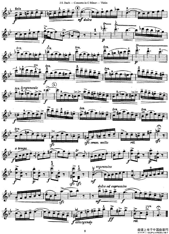 Concerto in G MinorG小调协奏曲小提琴谱