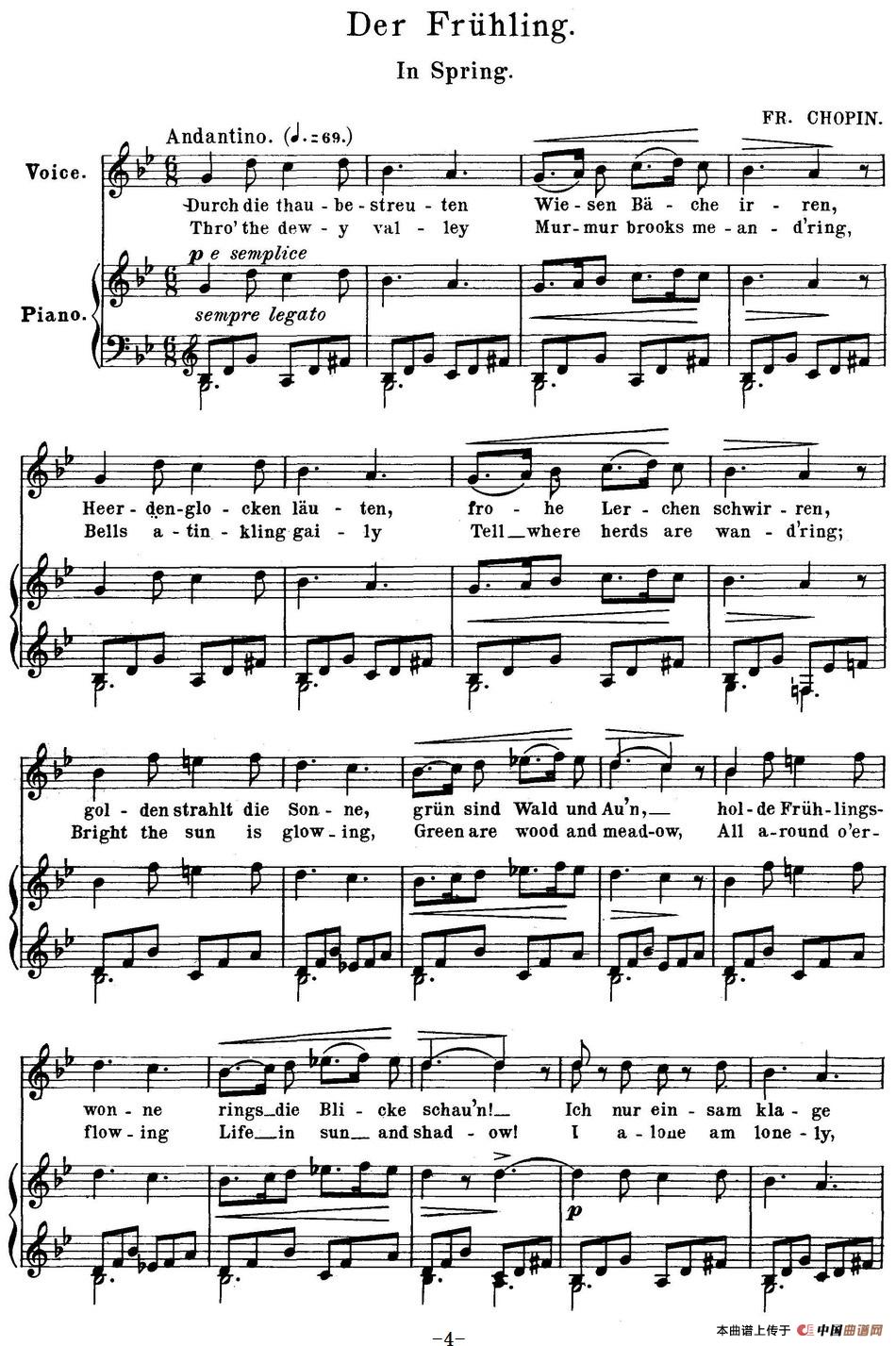 Chopin-17 Polish Songs Op.74，No.2（Der Fruhling. In Spring