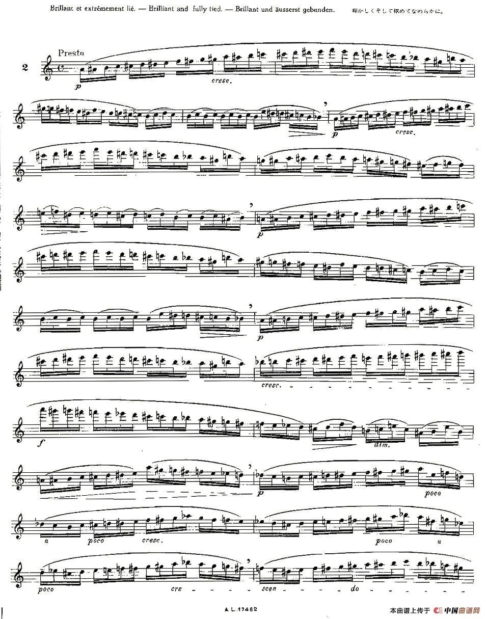 12首大技巧练习曲之2长笛谱