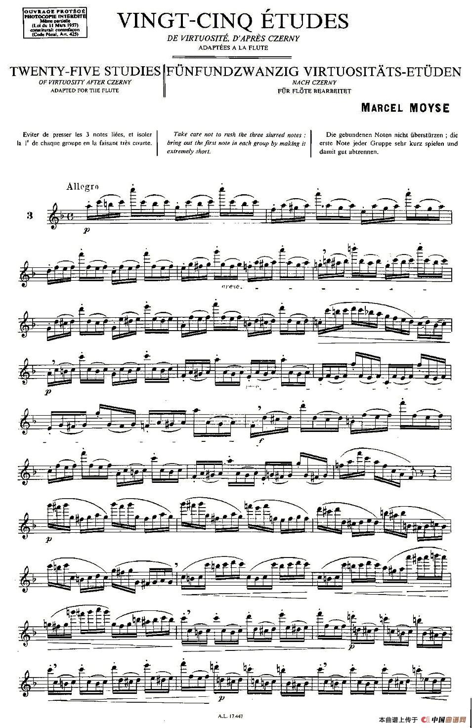 Moyse - 25 Studies after Czerny flute  [3]（25首改编自车尔