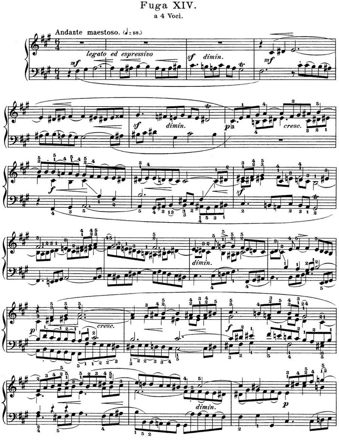 巴赫《平均律钢琴曲集·第一卷》之赋格曲（NO.14）