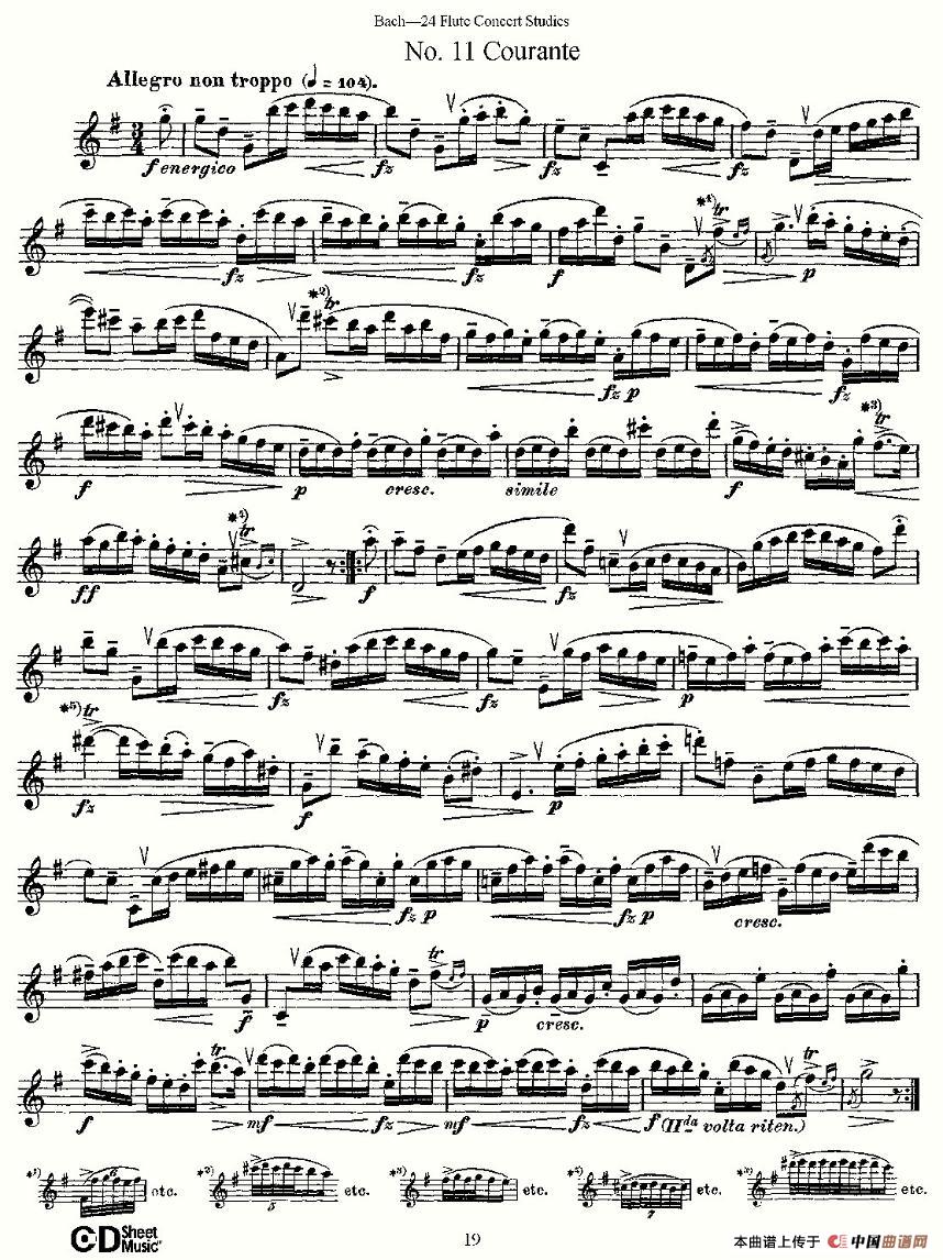 Bach-24 Flutc Concert Studies 之11—15（巴赫—24首长笛