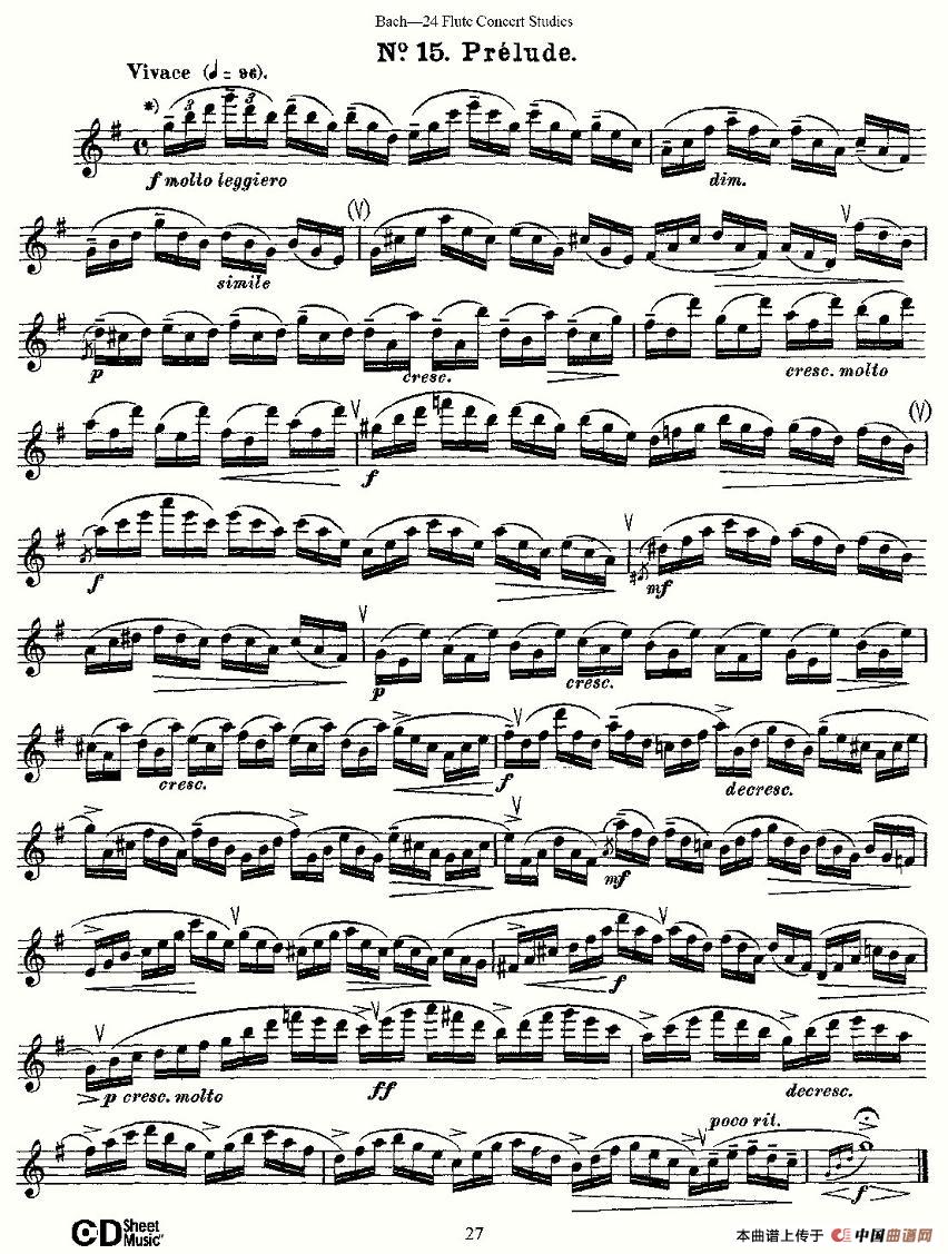 Bach-24 Flutc Concert Studies 之11—15（巴赫—24首长笛
