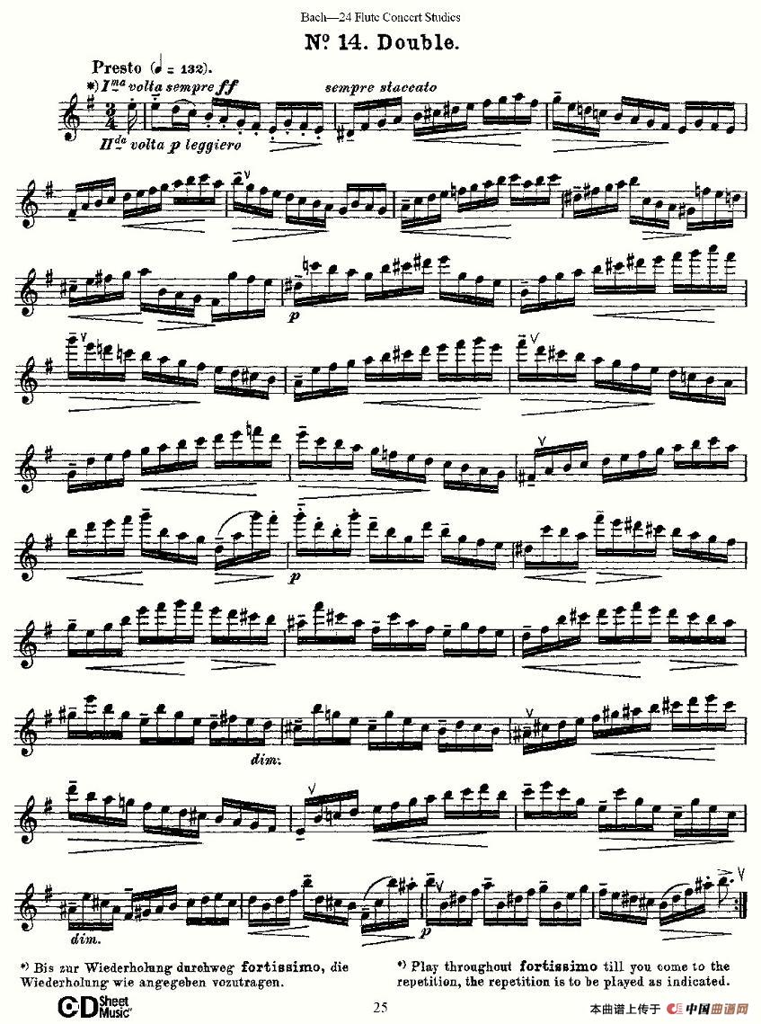 Bach-24 Flutc Concert Studies 之11—15（巴赫—24首长笛