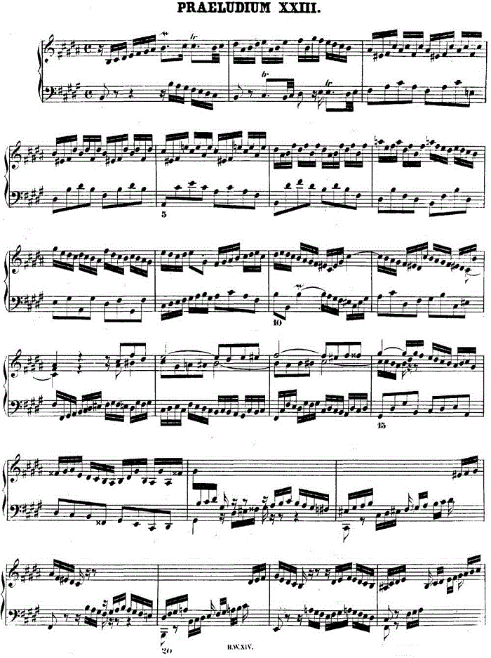 巴赫《平均律钢琴曲集·第二卷》之前奏曲（NO.23）