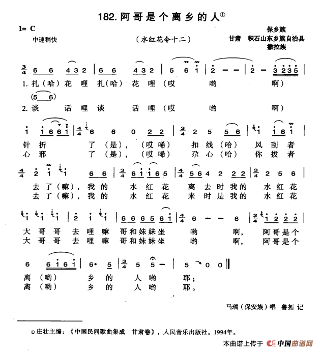 阿哥是个离乡的人