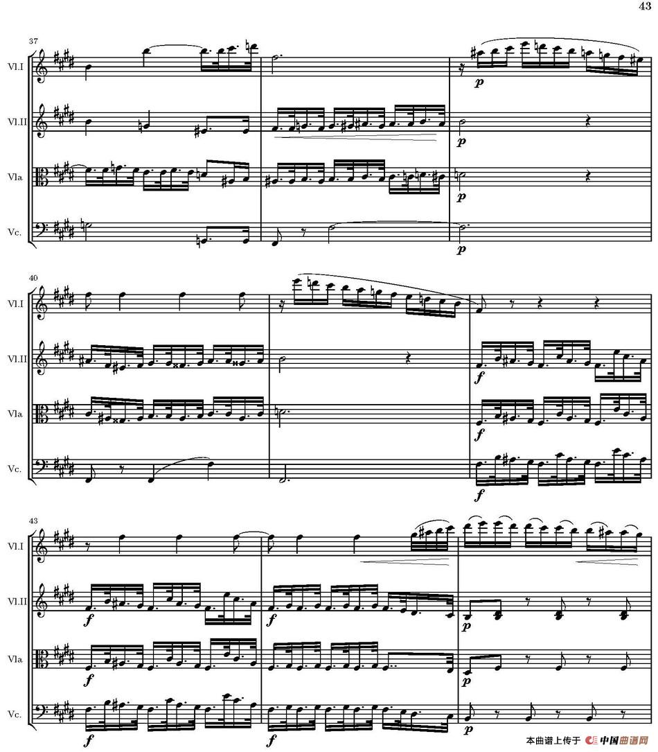 String Quartet nr.18 in E minor（E小调弦乐四重奏、P3