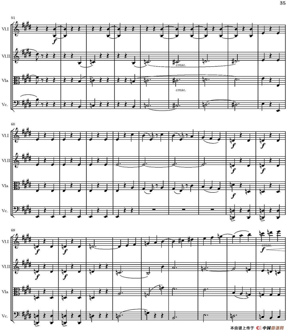String Quartet nr.18 in E minor（E小调弦乐四重奏、P3