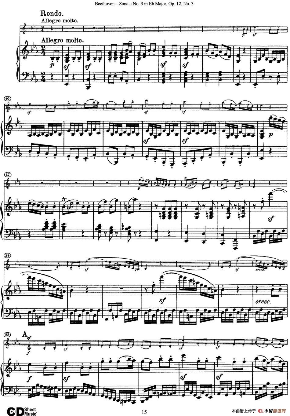 Violin Sonata No.3 in Eb Major Op.12 No.3（小提琴+钢琴伴