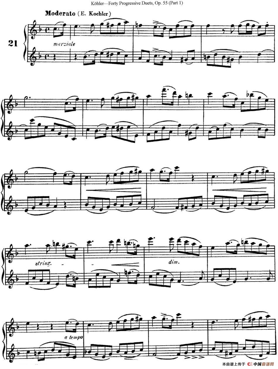 柯勒40首长笛提高练习曲OP.55（NO.21）