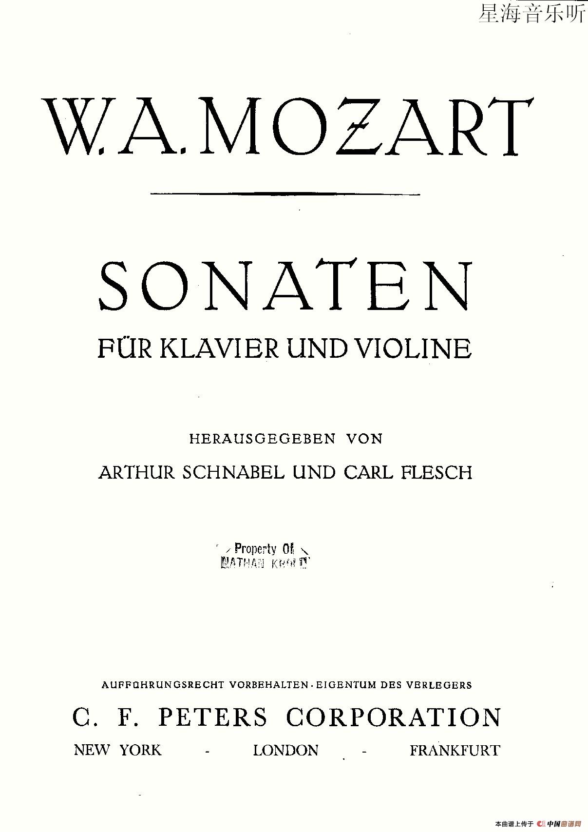 Mozart - Violin Sonata No.2, KV. 303（第二小提琴奏鸣曲