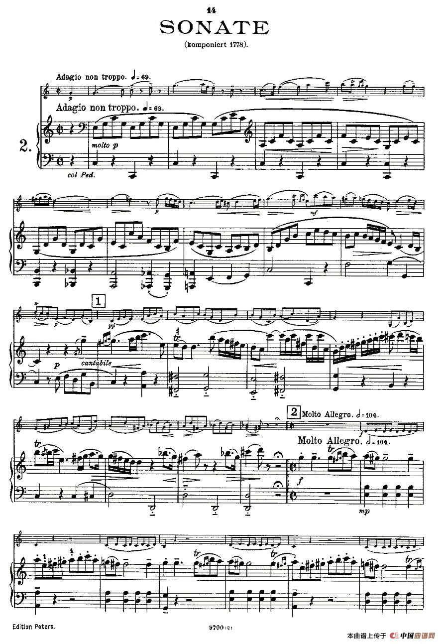 Mozart - Violin Sonata No.2, KV. 303（第二小提琴奏鸣曲