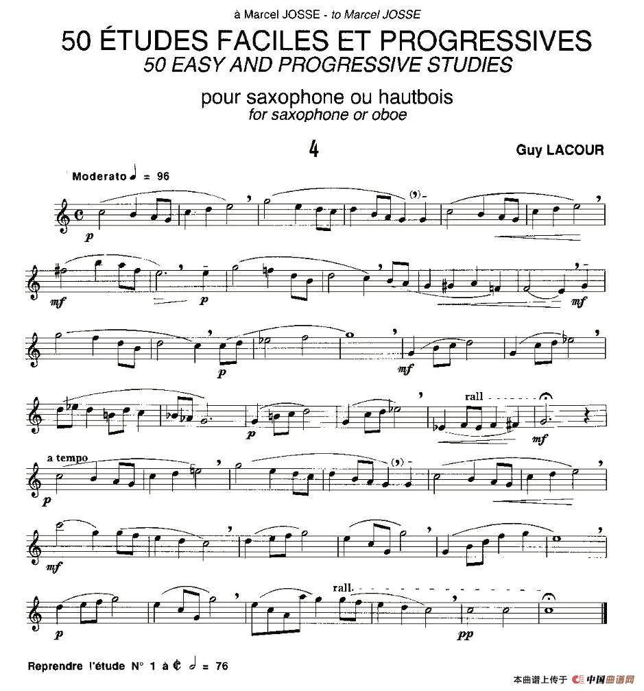 Guy Lacour 50 首萨克斯练习曲之四