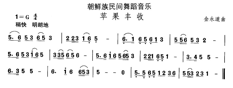 中国民族民间舞曲选（十一)朝鲜族舞蹈：苹果丰