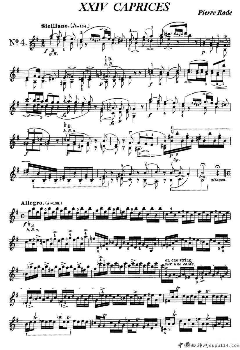 24首小提琴练习曲之4