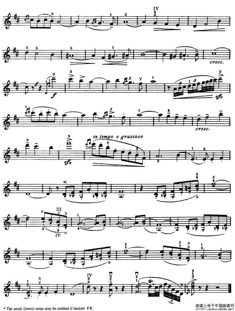 SERENADE（小夜曲）（克莱斯勒作曲版）小提琴谱