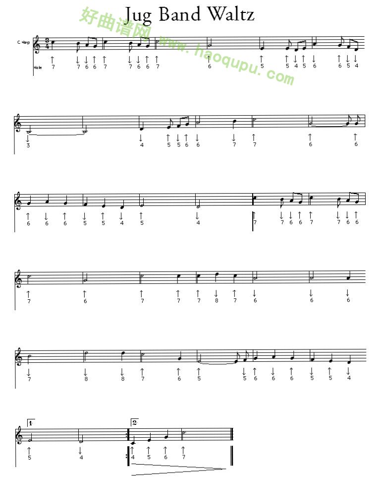 《Jug Band Waltz》（布鲁斯） 口琴简谱
