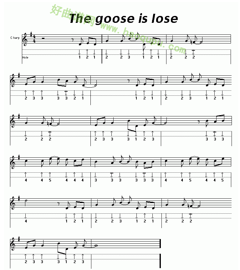 《The goose is lose》（布鲁斯）口琴简谱