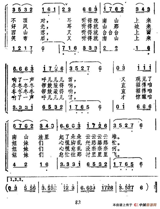 看秧歌（山西民歌、女声合唱）合唱谱