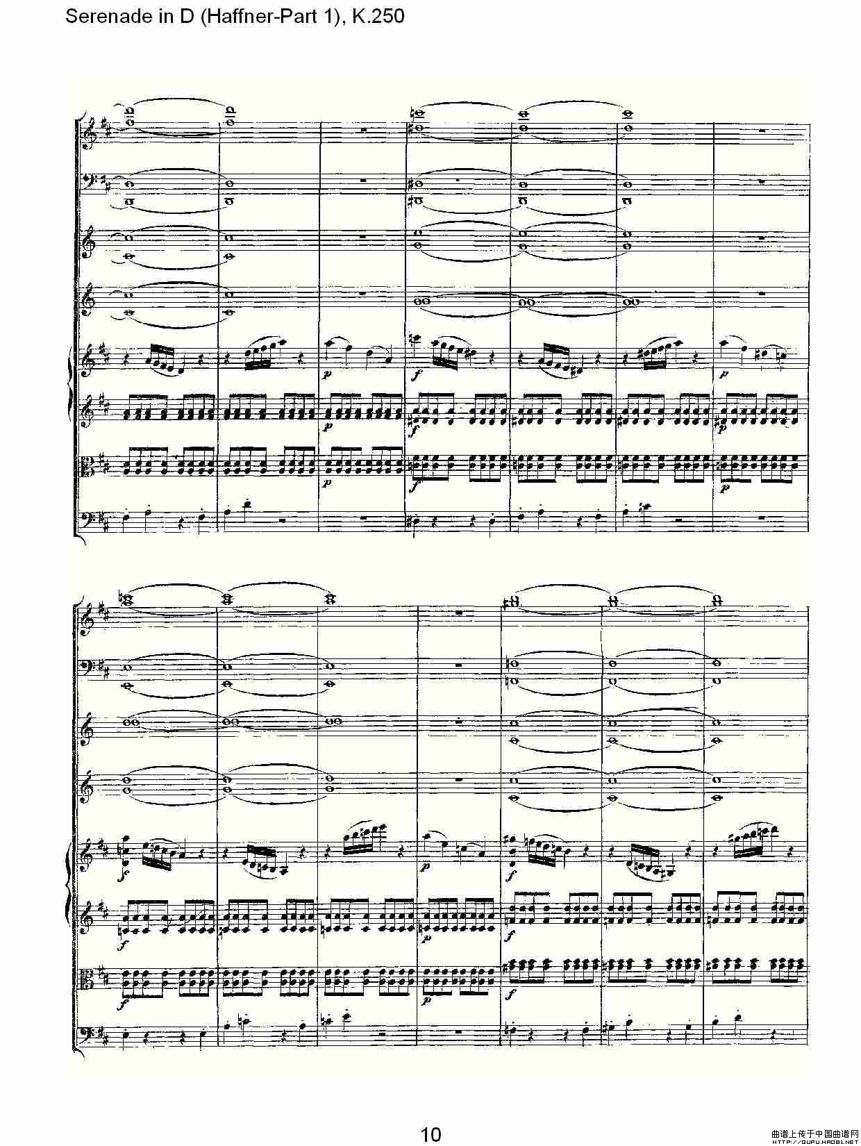 Serenade in D（Haffner-Part 1), K.250    D调小夜）_3