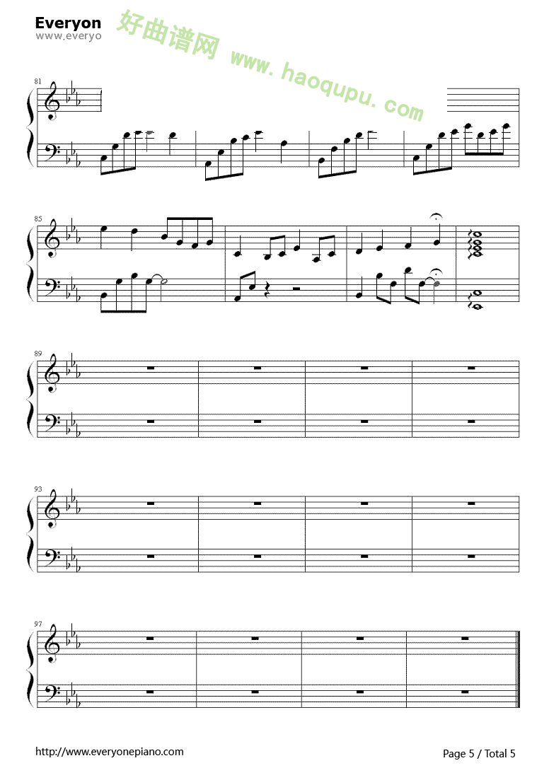 《夜的钢琴曲》（5）钢琴谱