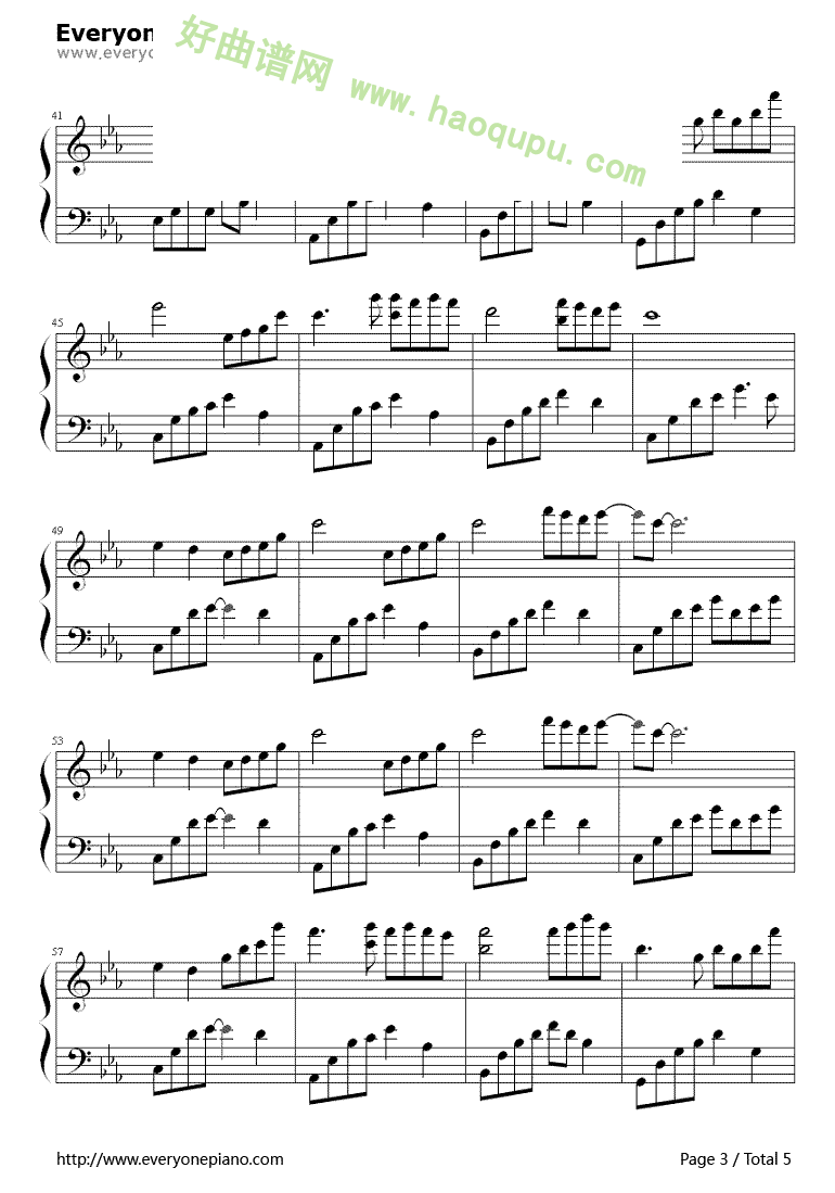 《夜的钢琴曲》（5）钢琴谱第4张
