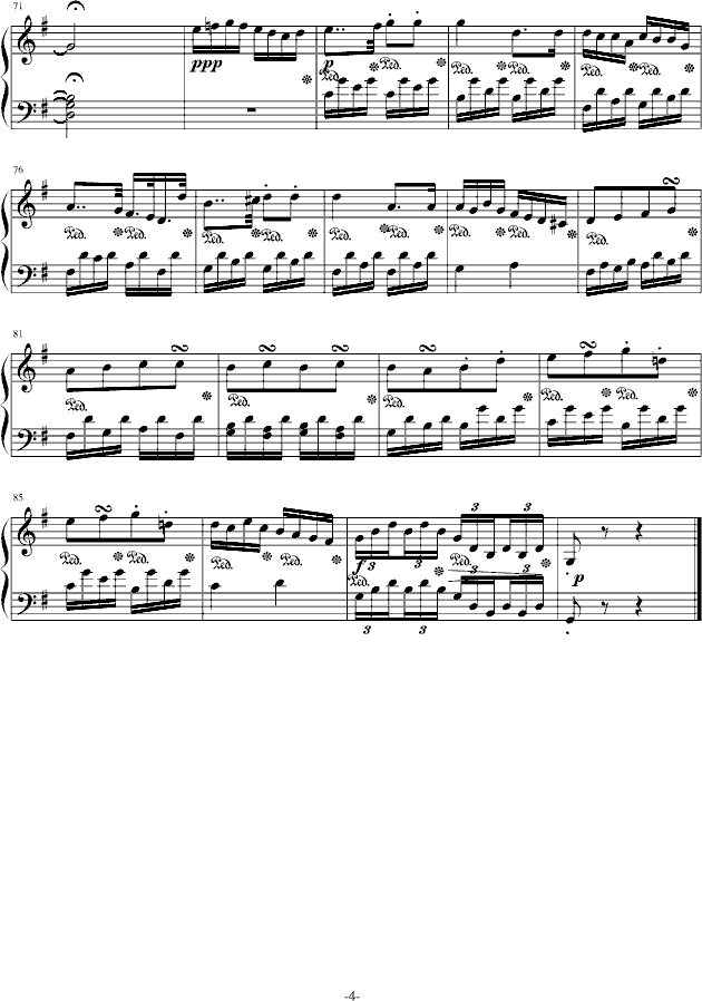 G大调小奏鸣曲第二乐章NO.3钢琴谱
