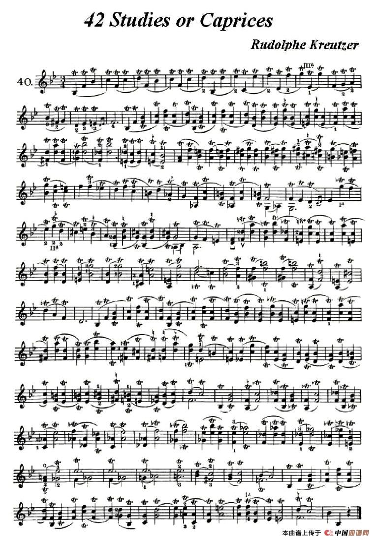 42首练习曲或隨想曲之40小提琴谱