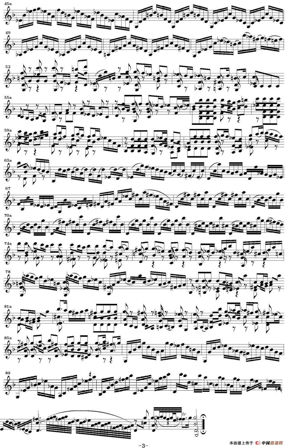 Bach Sonata BWV1001（无伴奏小提琴组曲）