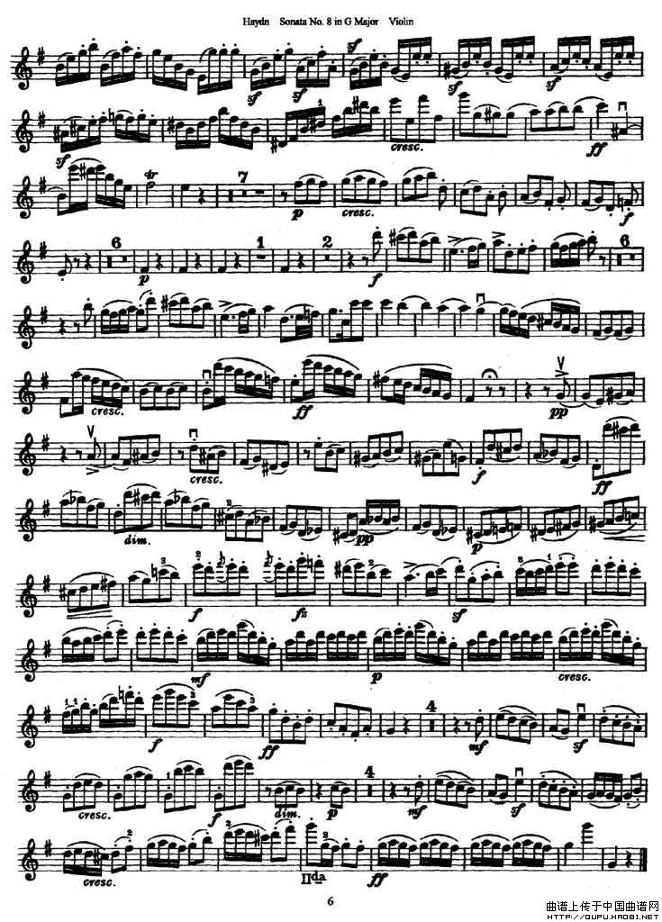 Soata No.8. in G Major小提琴谱