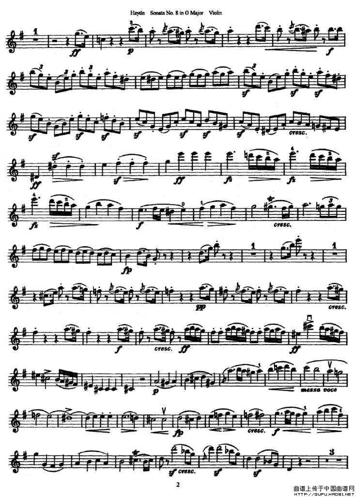 Soata No.8. in G Major小提琴谱