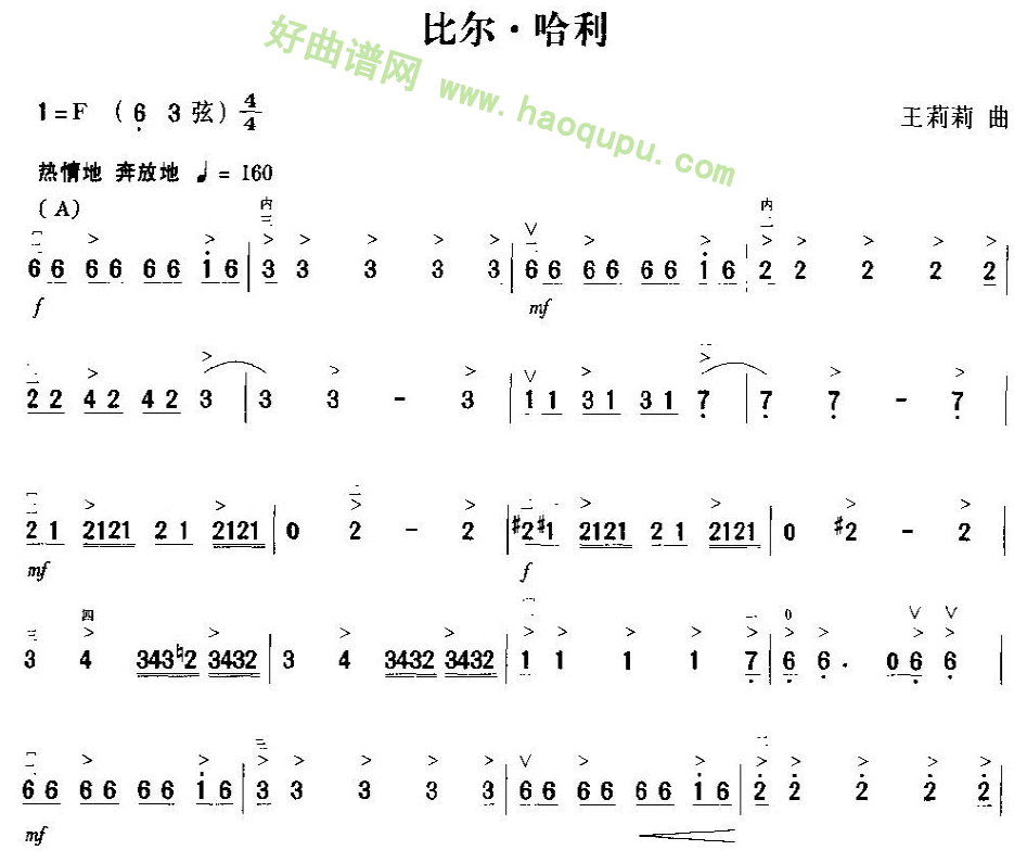 《比尔·哈利》 二胡曲谱