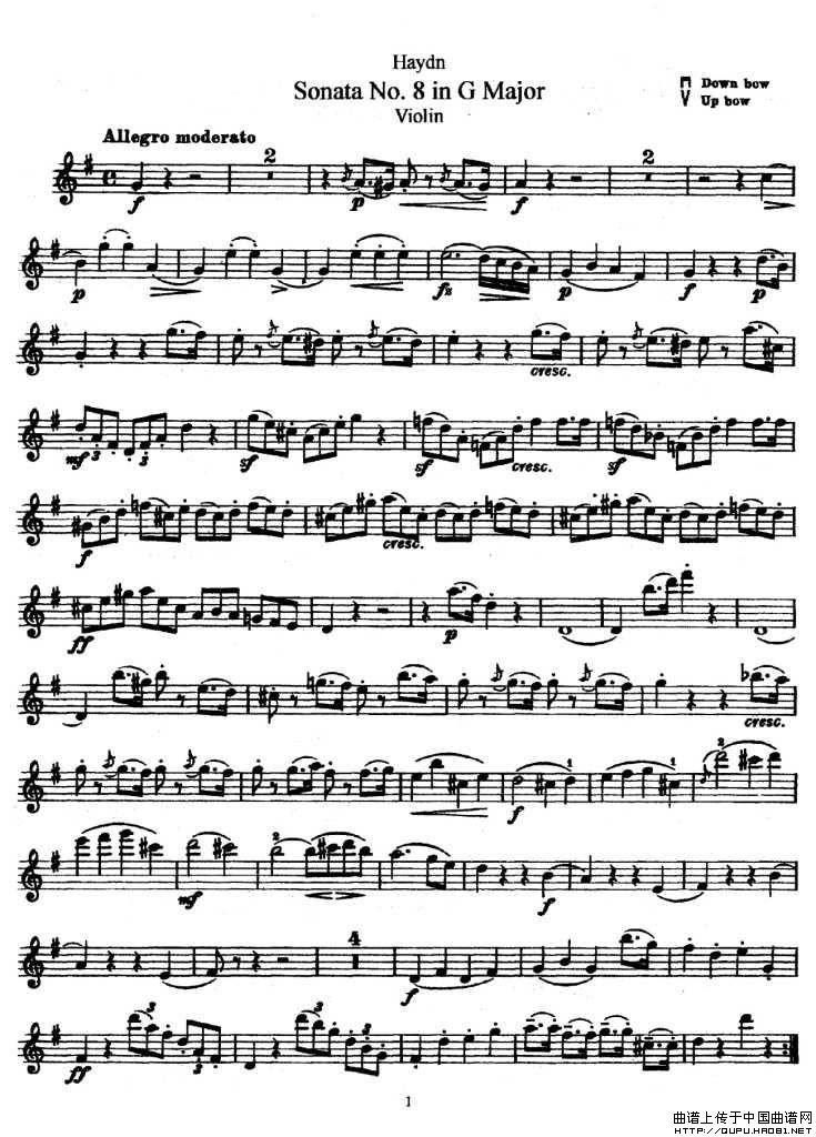 Soata No.8. in G Major小提琴谱