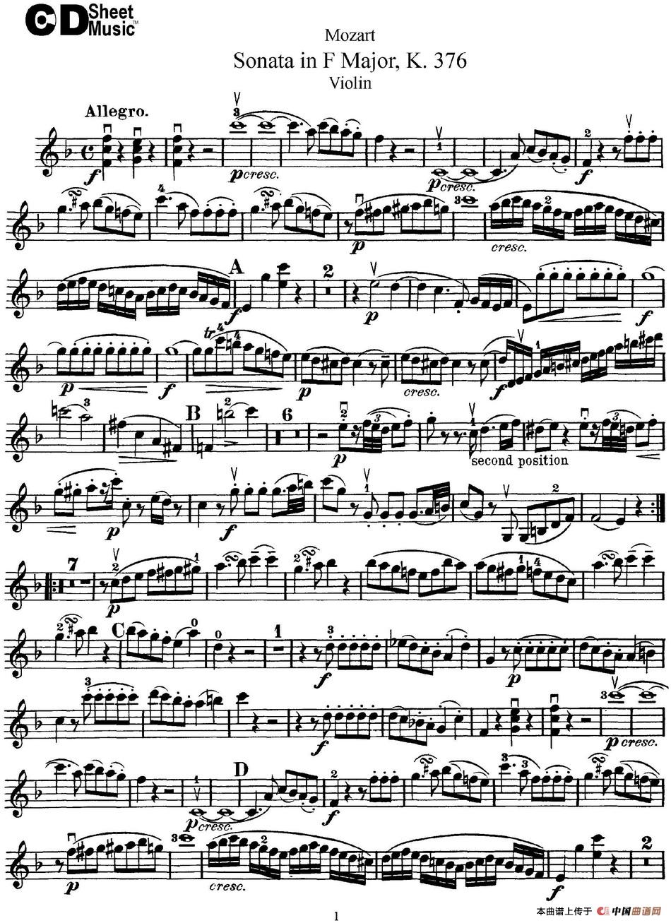 Violin Sonata in F Major K.376