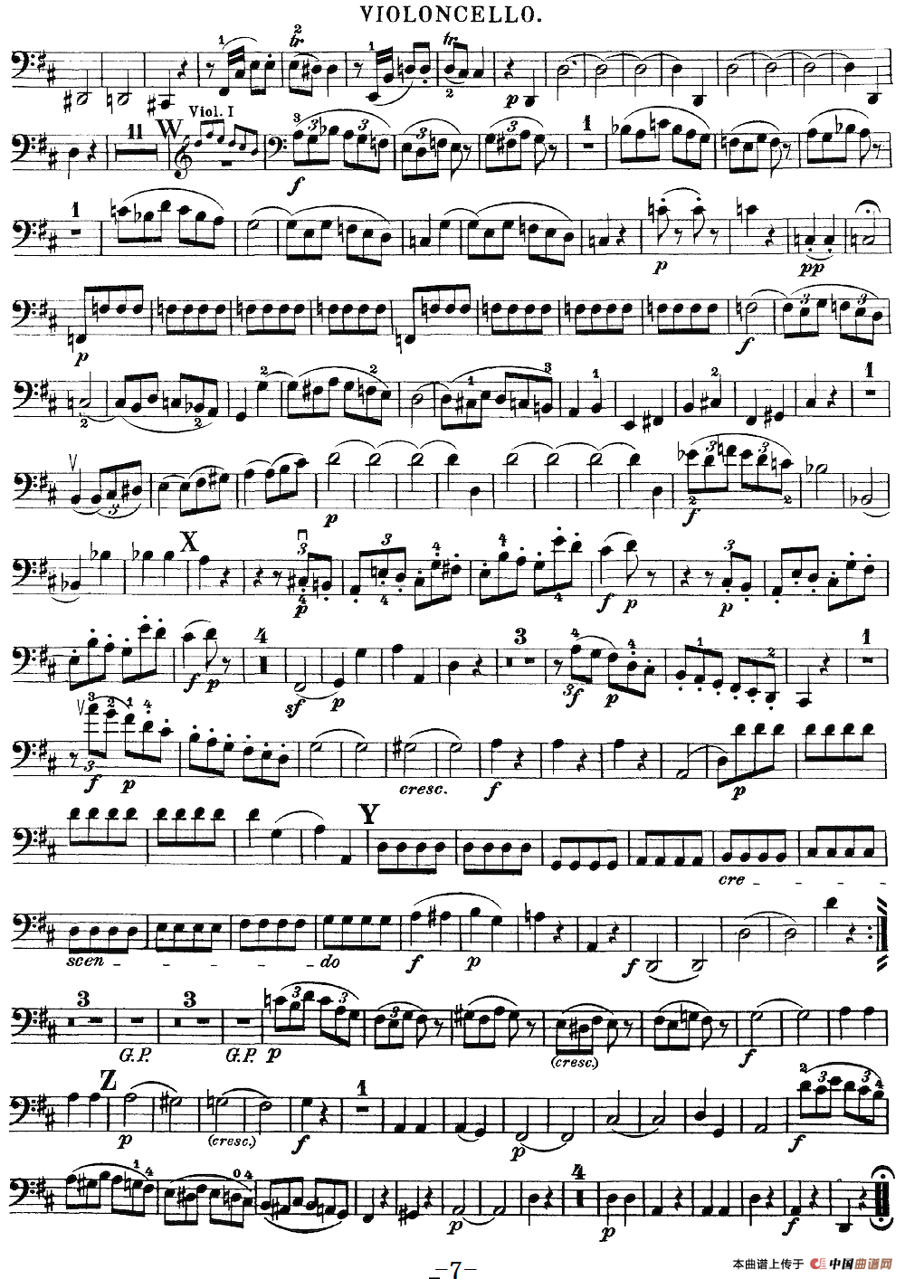 Mozart《Quartet No.20 in D Major,K.499》（Cello分谱）
