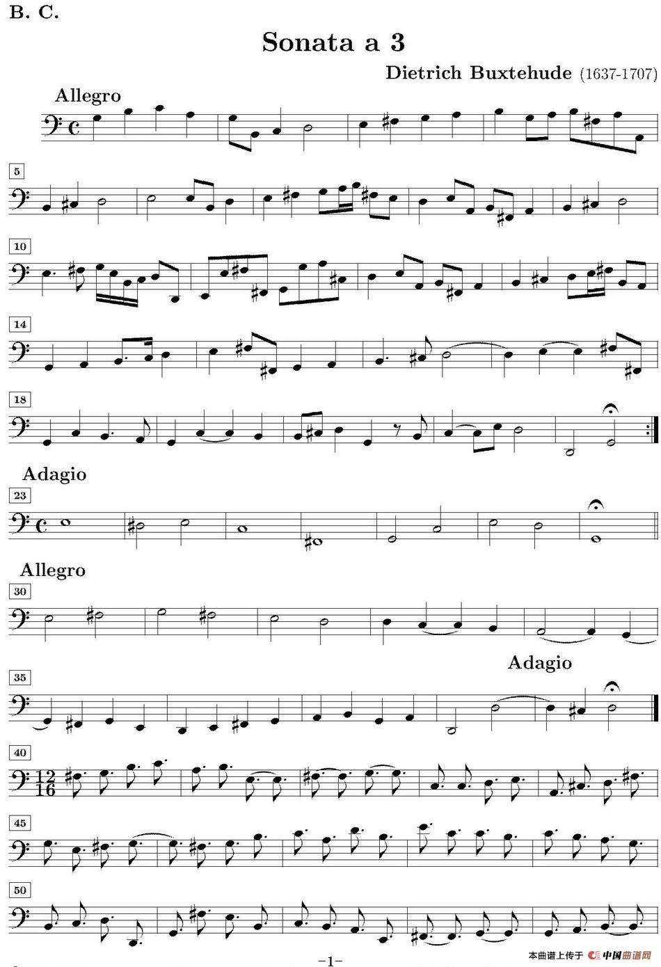 Sonata No.3（第三号小提琴奏鸣曲）（Basso Cont分谱